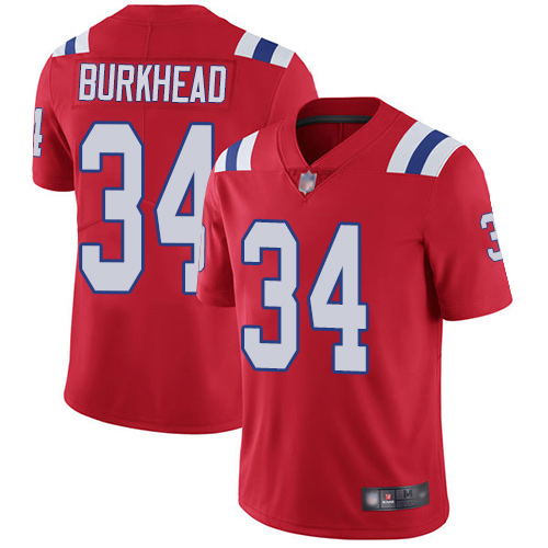 New England Patriots Football #34 Vapor Limited Red Men Rex Burkhead Alternate NFL Jersey